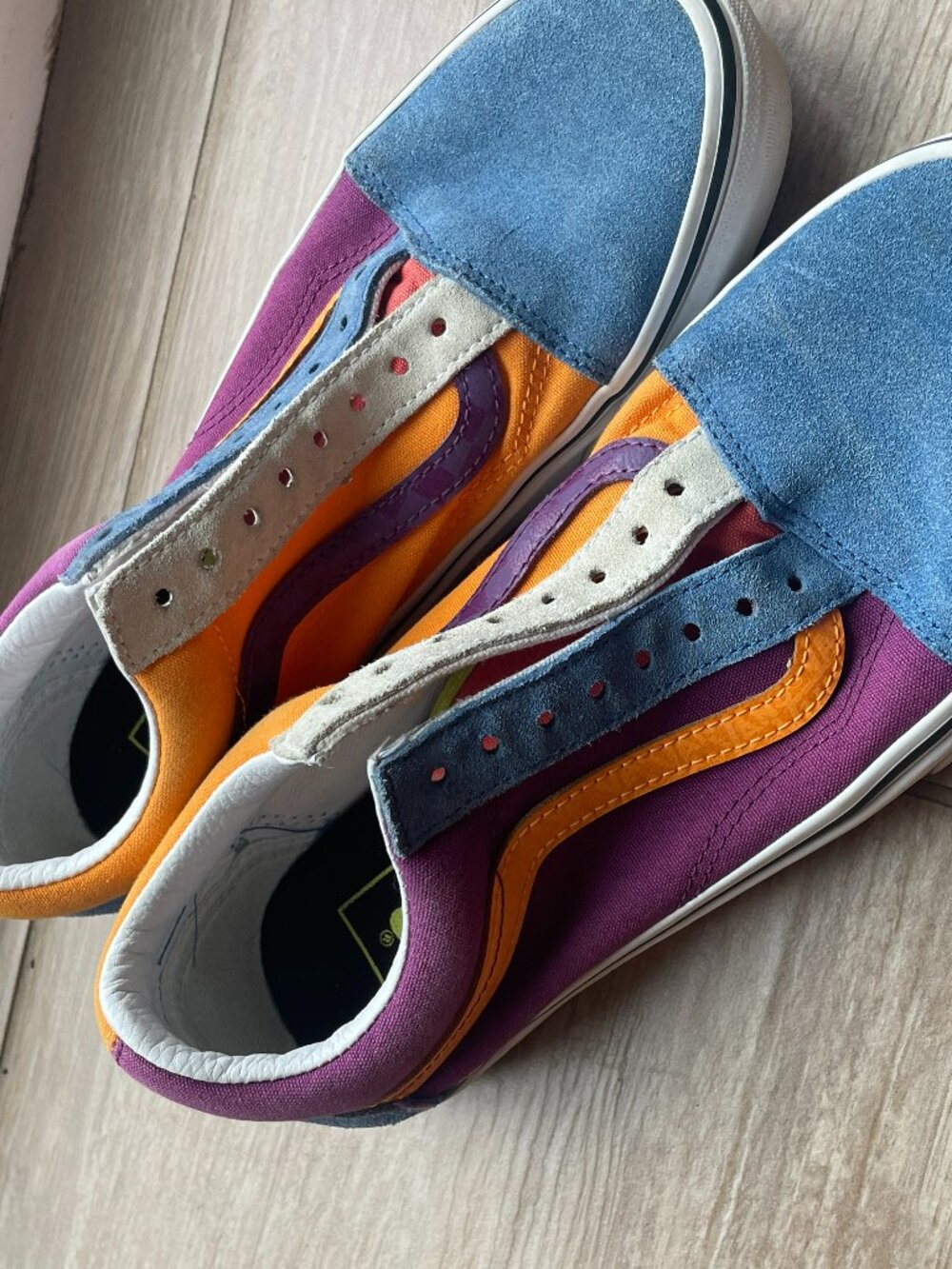Vans Old Skool Mix&Match Suede Sneakers Purple Orange Blue Men's 7.5/ Women's 9